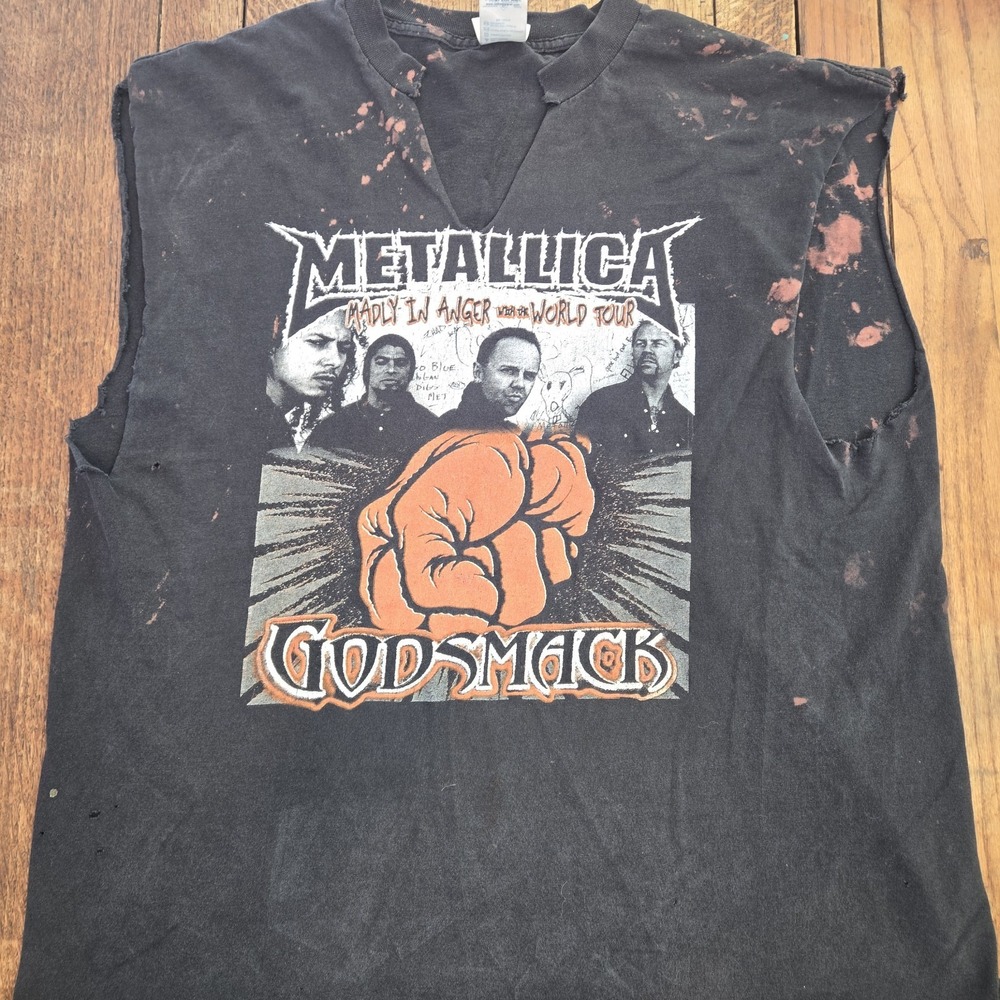 Vintage Y2k Metallica Godsmack Madly In Anger With the World Tour T-shirt Sz Xl